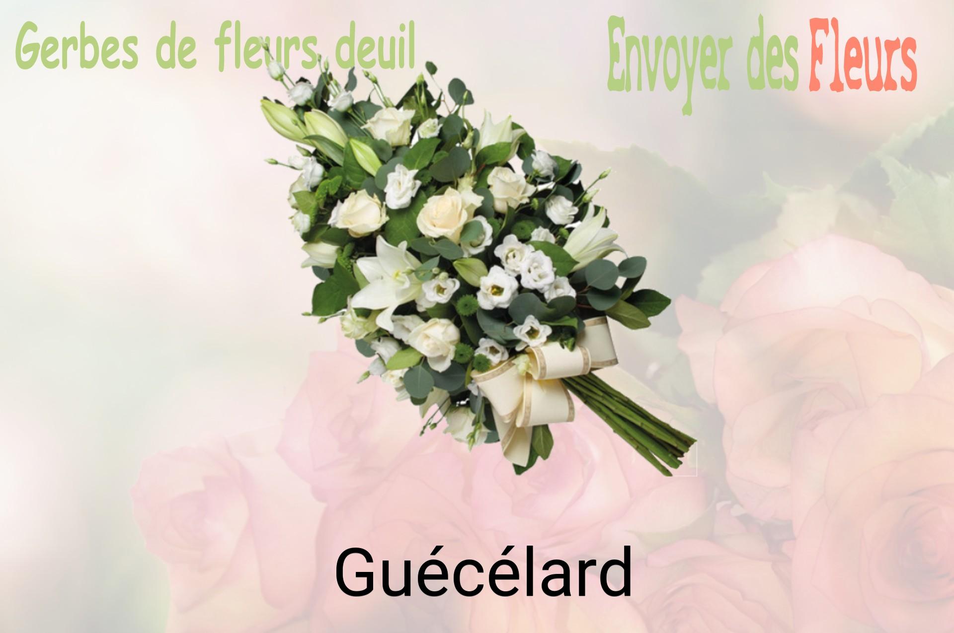 Gerbe de fleurs de deuil livrée à Guécélard